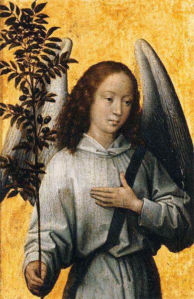 Hans Memling Angel with an olive branch Spain oil painting art